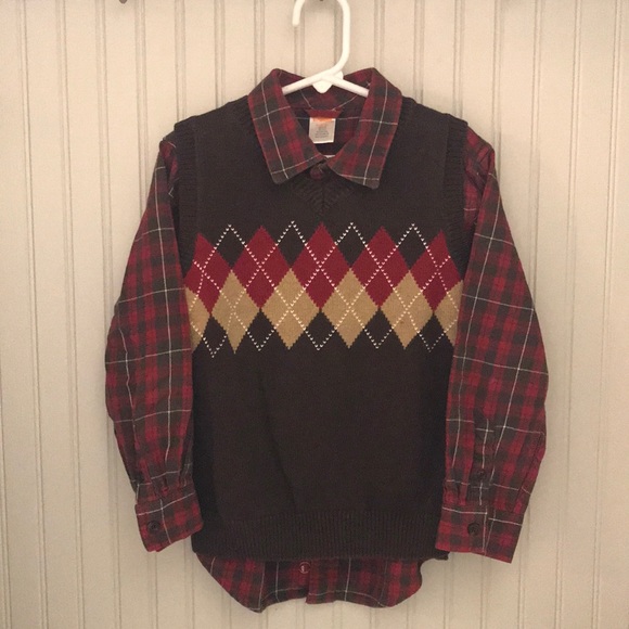 Gymboree Other - Boys button down shirt with matching sweater vest Gymboree Other - Boys button down shirt with matching sweater vest
